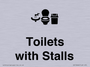 Toilets: Stalls and Wash Basin with Sanitary Bin